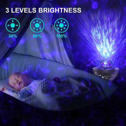 Galaxy Star Projector Night Light – Bluetooth & USB Music Lamp