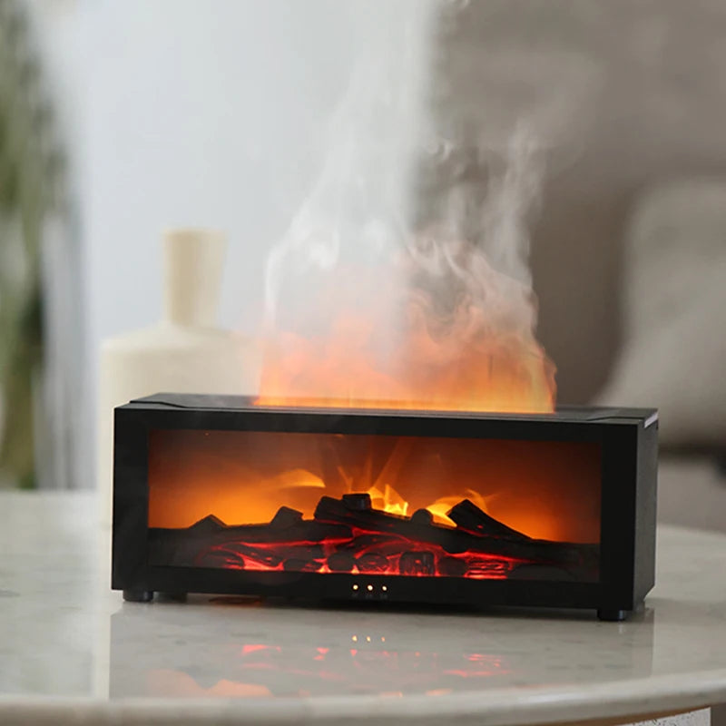 Fireplace Aroma Diffuser – Flame Humidifier with Remote & Auto-Off